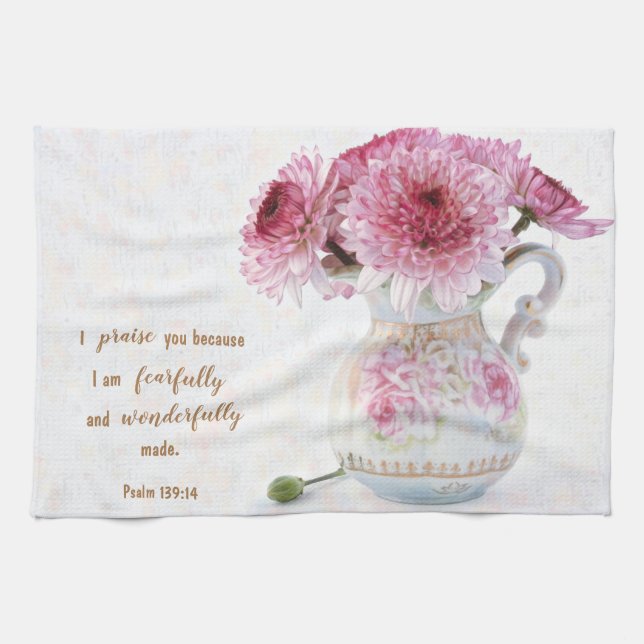 Flowers & Scripture Kitchen Towel (Horizontal)