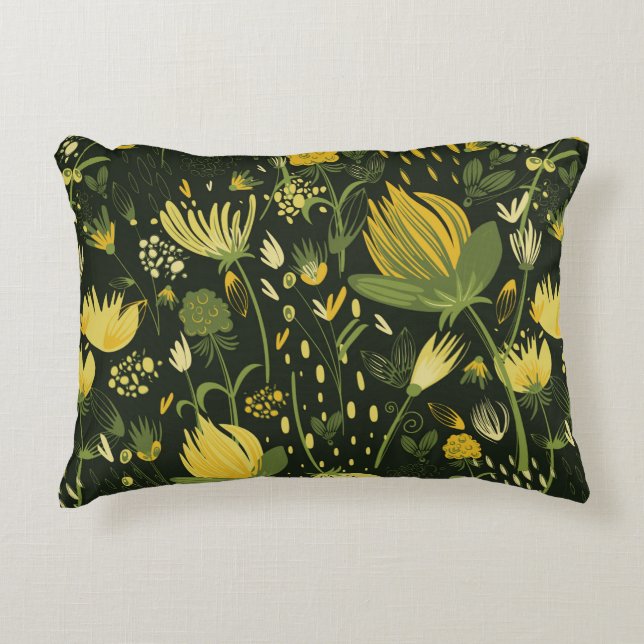 Flowers seamless pattern accent pillow (Front)