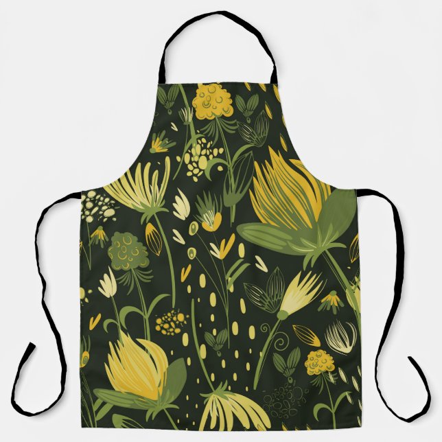 Flowers seamless pattern apron (Front)