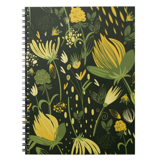 Flowers seamless pattern notebook (Front)