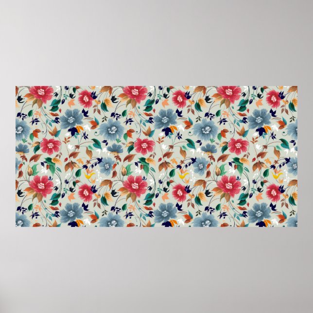 Flowers seamless pattern poster (Front)