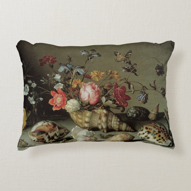 Flowers, Shells and Insects Balthasar van der Ast Decorative Pillow (Front)