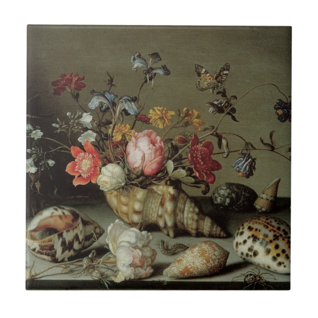 Flowers, Shells and Insects Balthasar van der Ast Tile (Front)