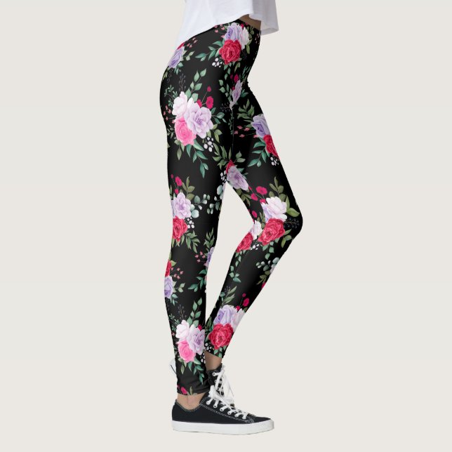 flowers - Simple various colours Leggings (Right)