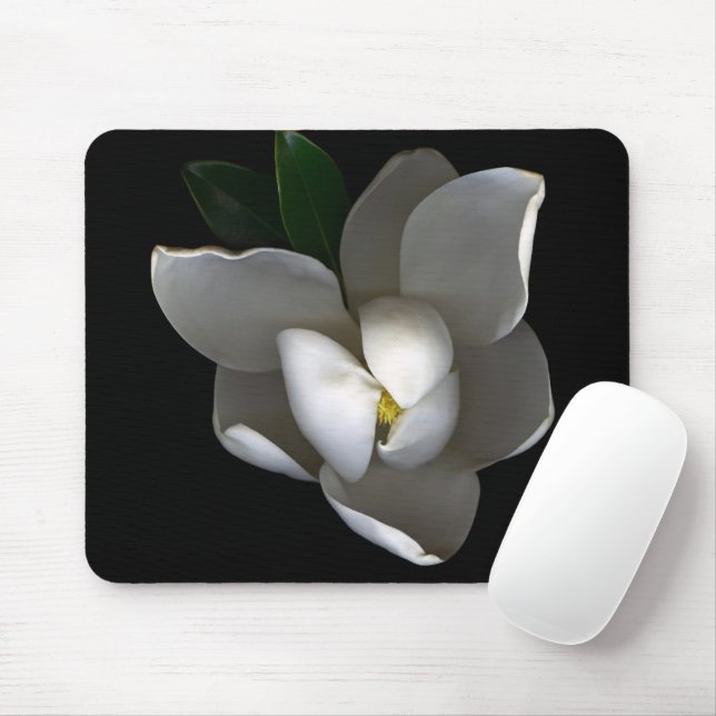 Flowers | Single White Magnolia Blossom Mouse Pad (With Mouse)