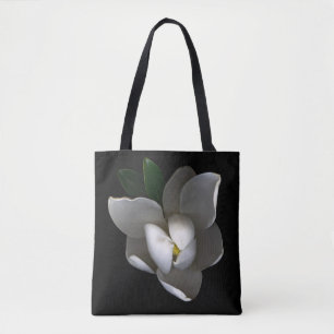 Flowers   Single White Magnolia Blossom Tote Bag