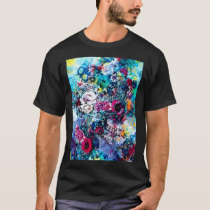 Flowers Skull Floral Sugar Dark Art Grunge Aesthet T-Shirt