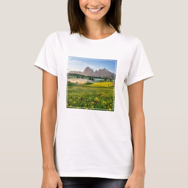 Flowers | Spring Alpe di Siusi Langkofel T-Shirt (Front)