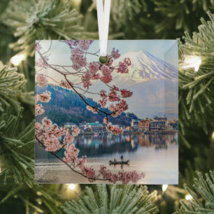 Flowers   Spring Cherry Blossoms Japan Glass Ornament