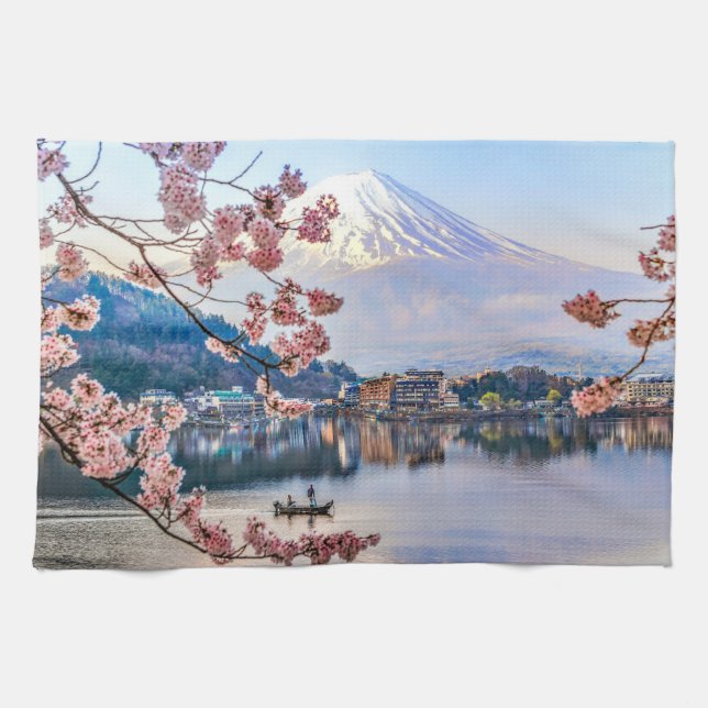 Flowers | Spring Cherry Blossoms Japan Kitchen Towel (Horizontal)