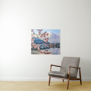 Flowers Spring Cherry Blossoms Japan Tapestry