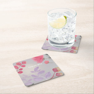 Flowers Square Paper Coaster