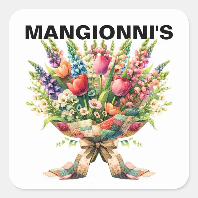 FLOWERS SQUARE STICKER (Front)