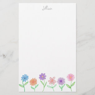Flowers stationery - personalized