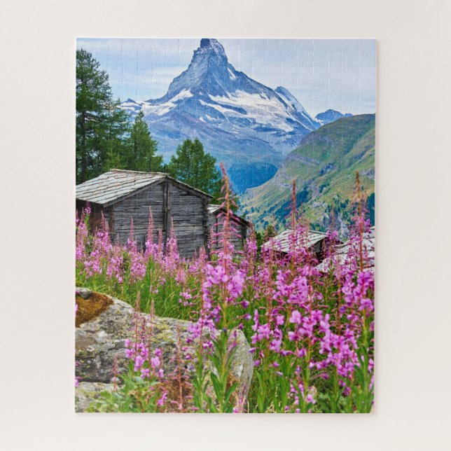 Flowers | Summer Matterhorn Switzerland Jigsaw Puzzle (Vertical)