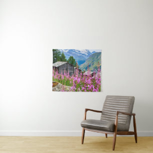 Flowers Summer Matterhorn Switzerland Tapestry