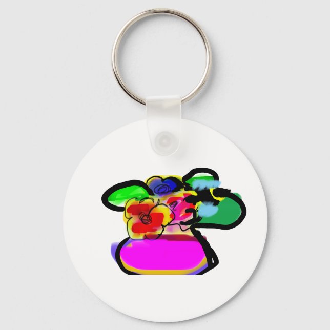 Flowers sun mother's day keychain (Front)