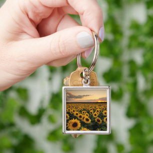 Flowers   Sunflower Field Keychain