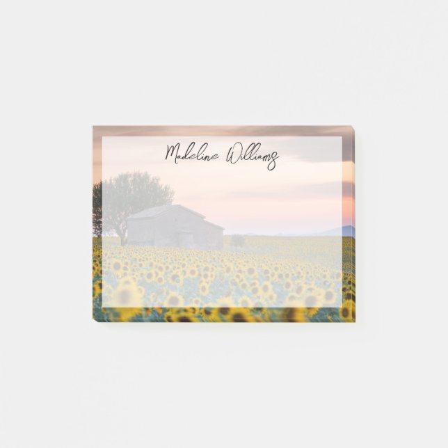 Flowers | Sunflower Field Provence, France Post-it Notes (Front)
