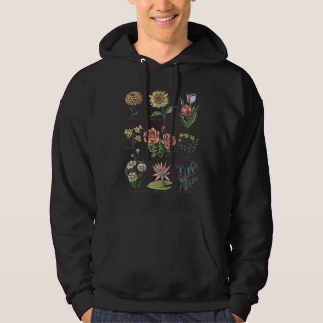 Flowers Sunflower Marigold Tulip Daffodil Rose Jas Hoodie (Front)