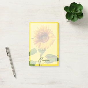 Flowers   Sunflower on Yellow Post-it Notes