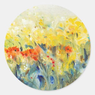 Flowers Sway II Classic Round Sticker