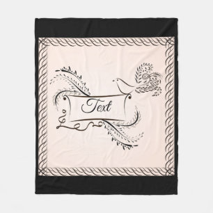 Flowers swirls doodle elements romantic floral sha fleece blanket