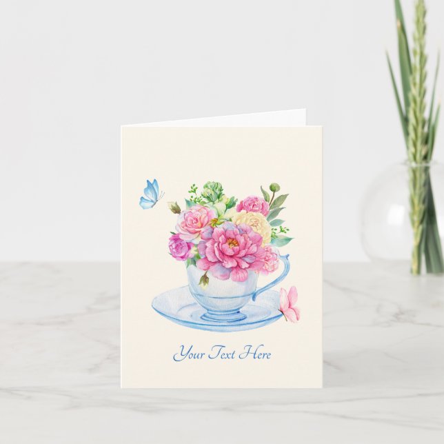 Flowers tea cup card (Front)