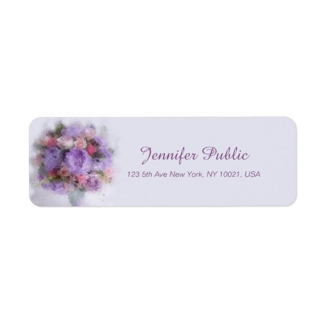 Flowers Template Hand Script Modern Floral Return (Front)