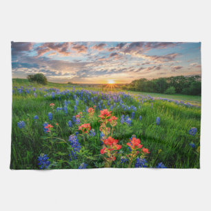 Flowers Texas Bluebonnets & Indian Paintbrush Kitchen Towel