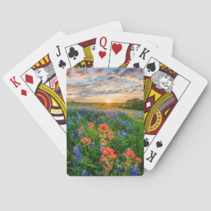 Flowers Texas Bluebonnets & Indian Paintbrush Playing Cards