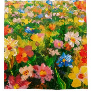 Flowers texture oil painting, Art Painted wildflow