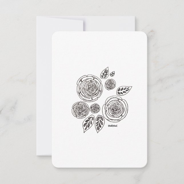 Flowers, Thank You card - Blank, Flat Card (Front)