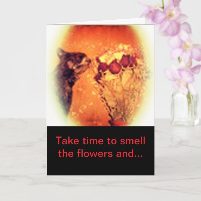 Flowers Thinking of You Greeting Card (Orchid)