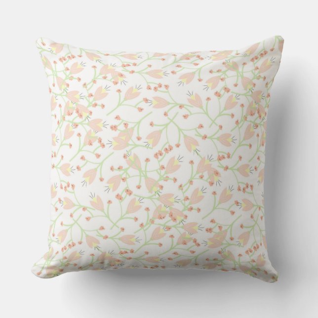Flowers Throw Pillow (Front)