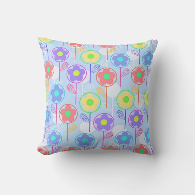 Flowers Throw Pillow (Front)