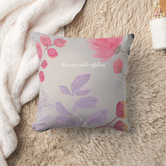 Flowers Throw Pillow (Blanket)