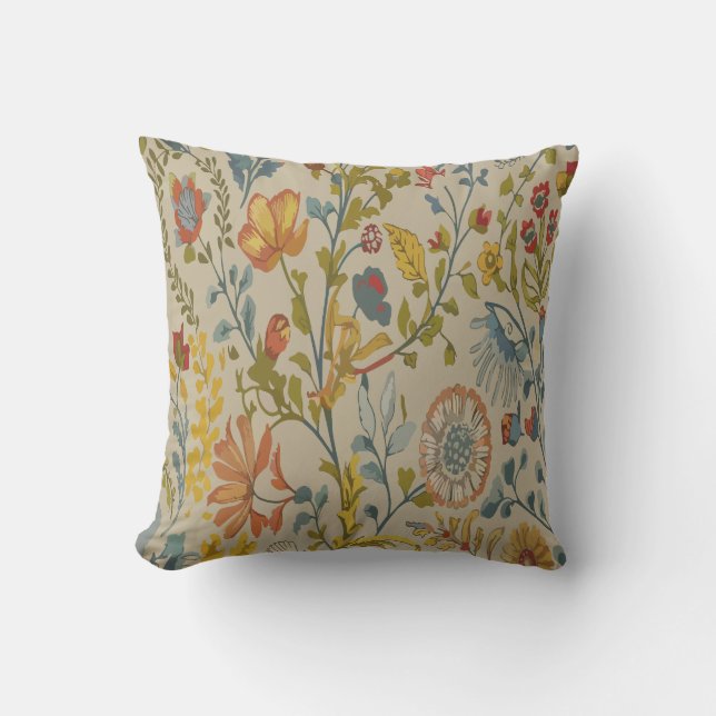 Flowers Throw Pillow (Front)
