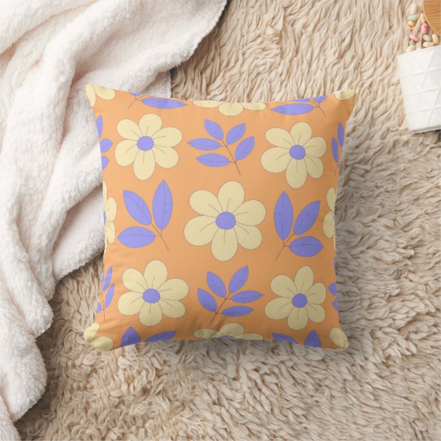 Flowers Throw Pillow (Blanket)