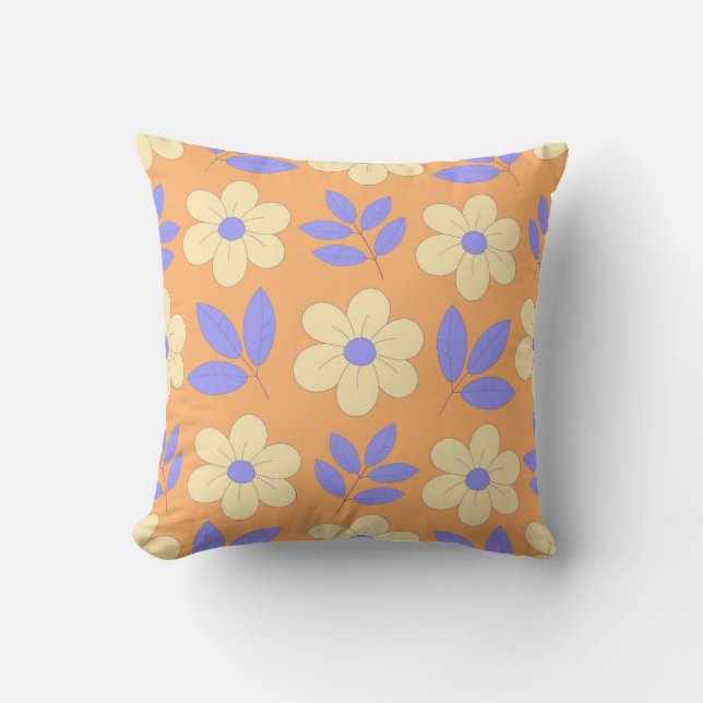 Flowers Throw Pillow (Front)