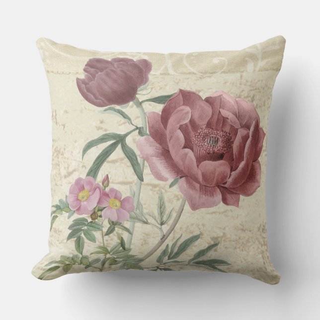 Flowers Throw Pillow (Front)