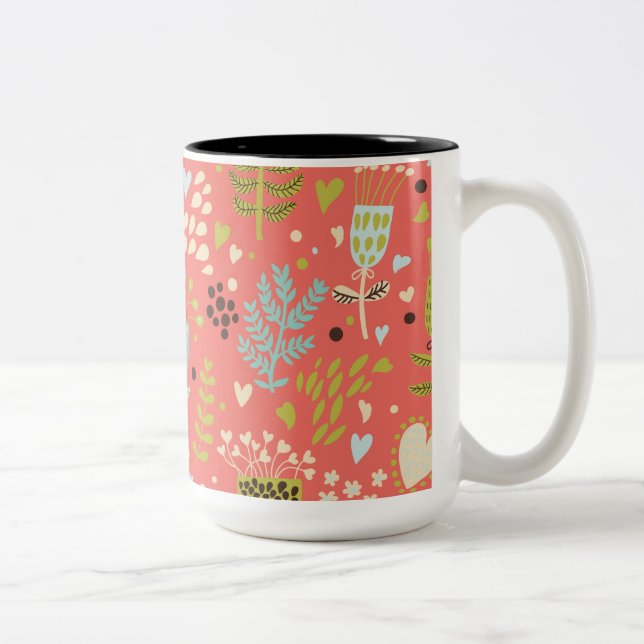 Flowers To Make You Smile Two-Tone Coffee Mug (Right)