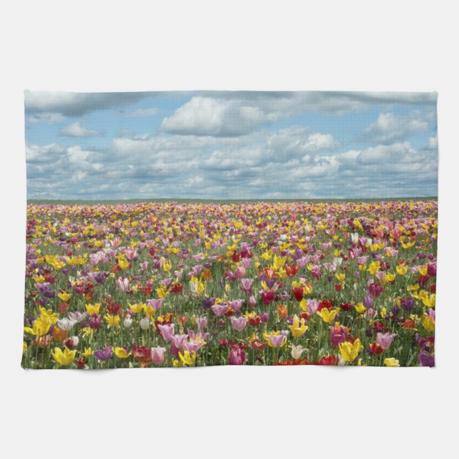 Flowers | Tulips Willamette Valley Oregon Kitchen Towel (Horizontal)