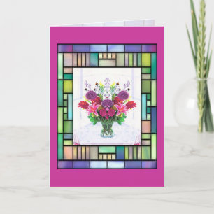 Flowers Vase Pink Mother's Day Card