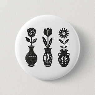 Flowers Vases 2 Inch Round Button
