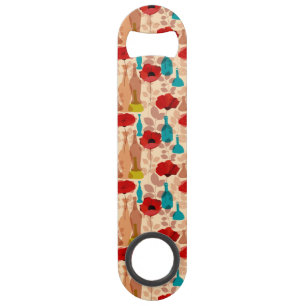 Flowers, vases and bottles pattern bar key
