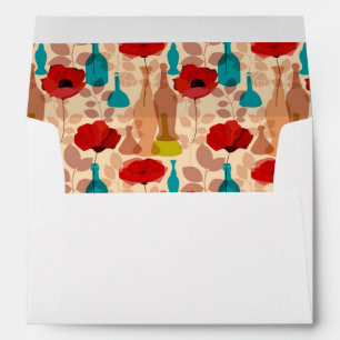 Flowers, vases and bottles pattern envelopes