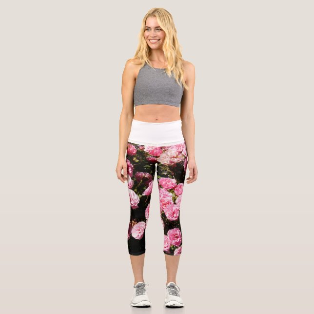 Flowers Ver 1 High Waisted Capris (Front)