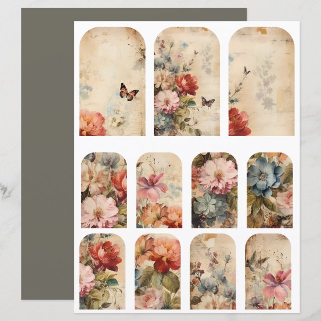 Flowers Vintage Collage 2 (Front/Back)