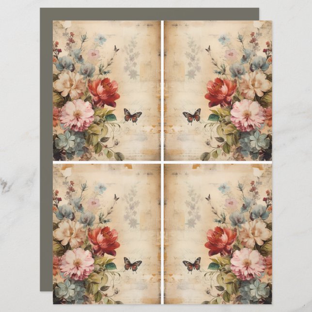 Flowers Vintage Collage 2b (Front/Back)